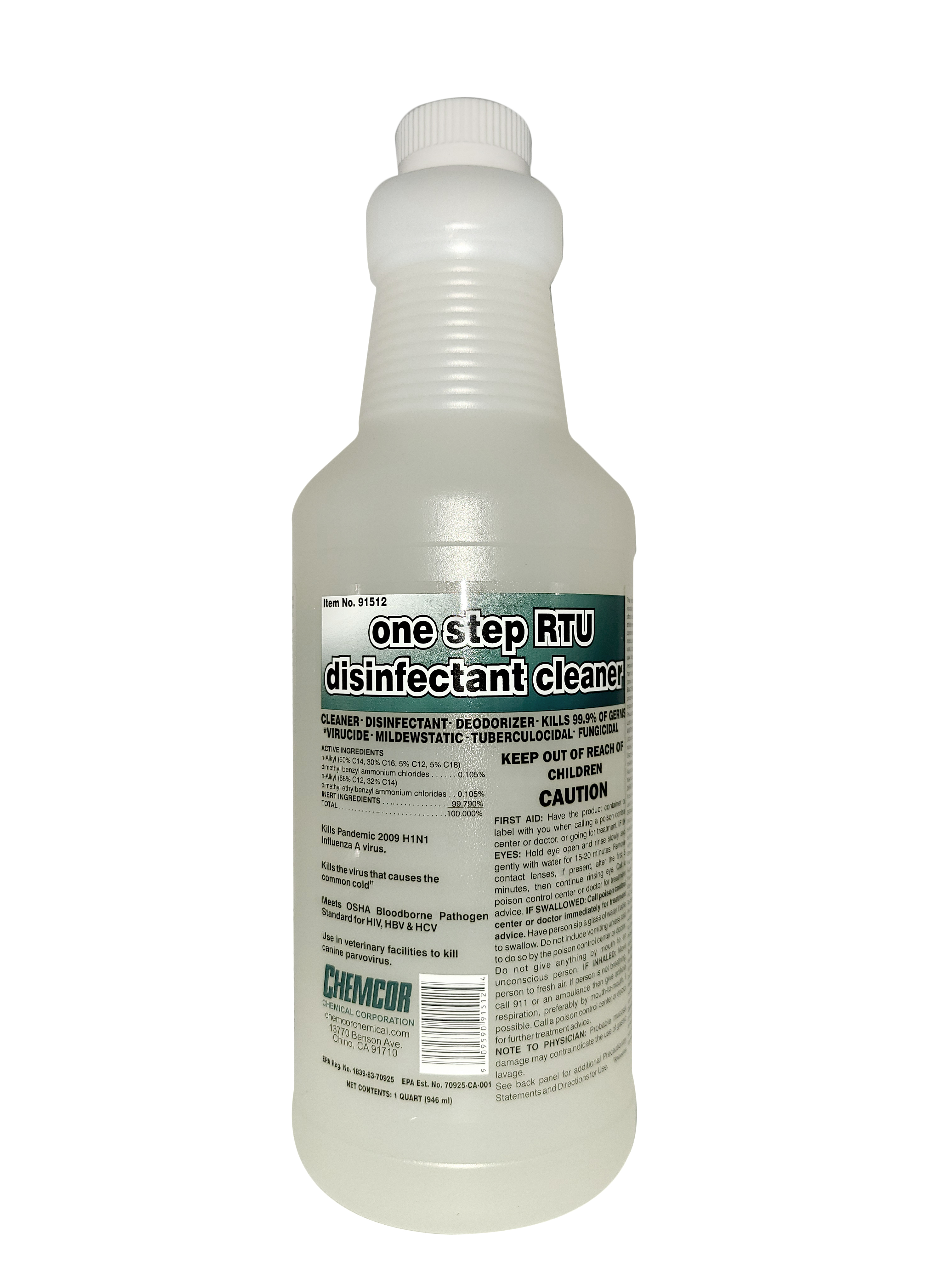 One Step Ready-To-Use Disinfectant w/ Trigger, 1 QT, 12/CS