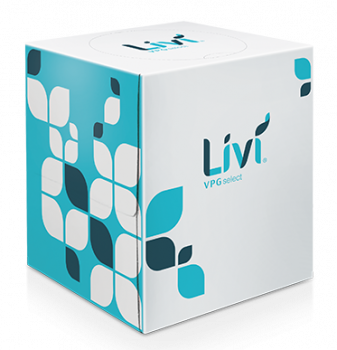 Livi VPG Facial Tissue, 11516, 2 ply, 90 Sheets, Boutique/Cube, 36/CS