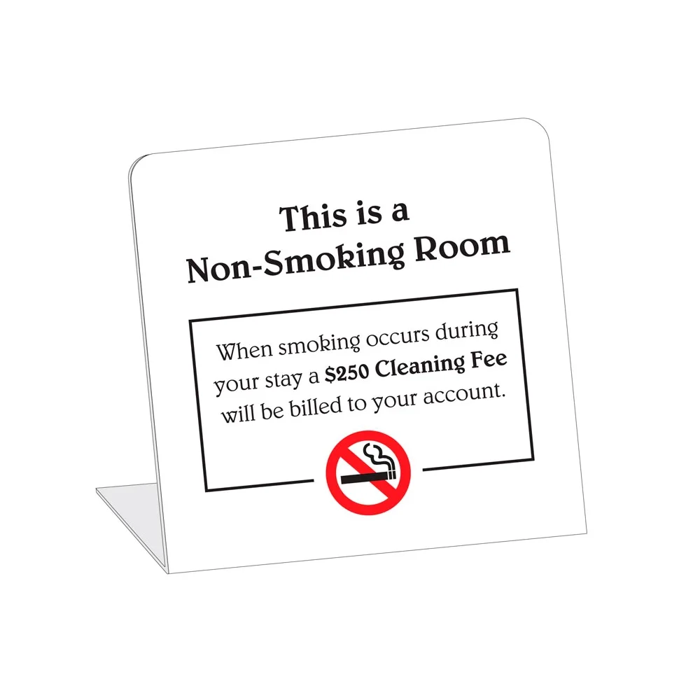 Non-Smoking Room w/ $250 Fee, Easel, 4"x4", 50/CS