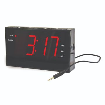 Vertex Single Day Alarm Clock w/ AUX & 1 USB Charging Port