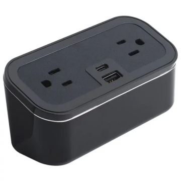 CubieMini 2.0 Desktop, 2 USB & 2 Outlets, Black