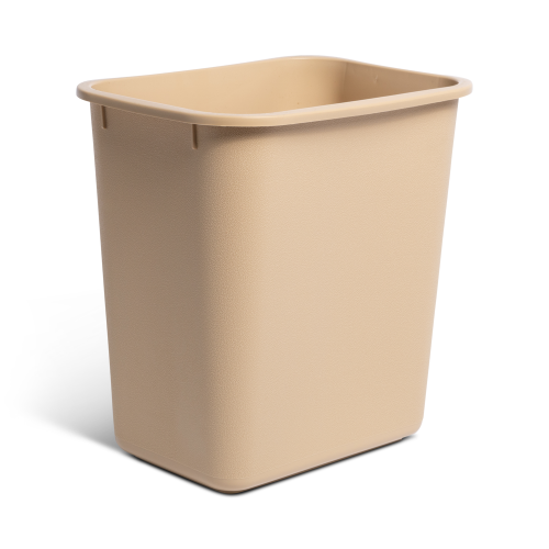 Wastebasket, Rectangle, Beige, 8 QT
