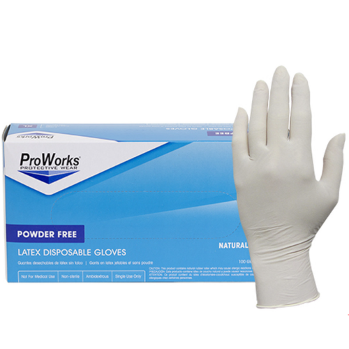 Disposable Latex Gloves, Extra Large, Powder-Free, 100/BX